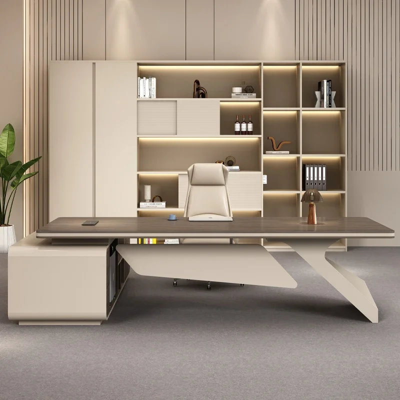 Desk Setup Organizer - Mesa de Escritório Executiva com Armazenamento,