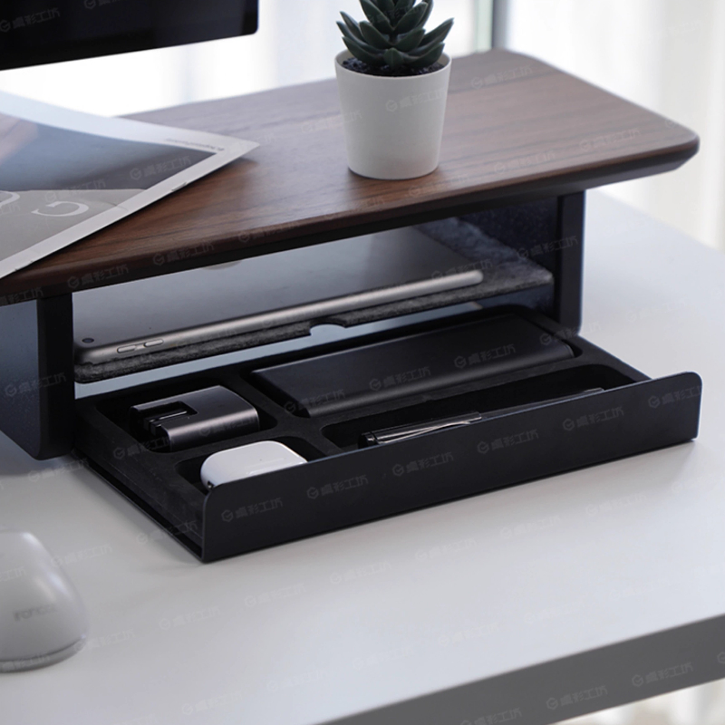 Desk Setup Organizer - Suporte para monitor, gavetas de armazenamento,