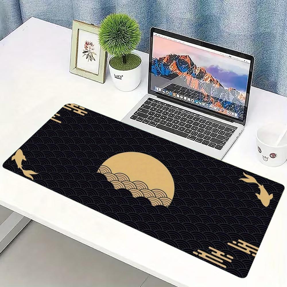 Desk Setup Laptop And Pc - Mouse Pad Gamer Grande Japonês Golden