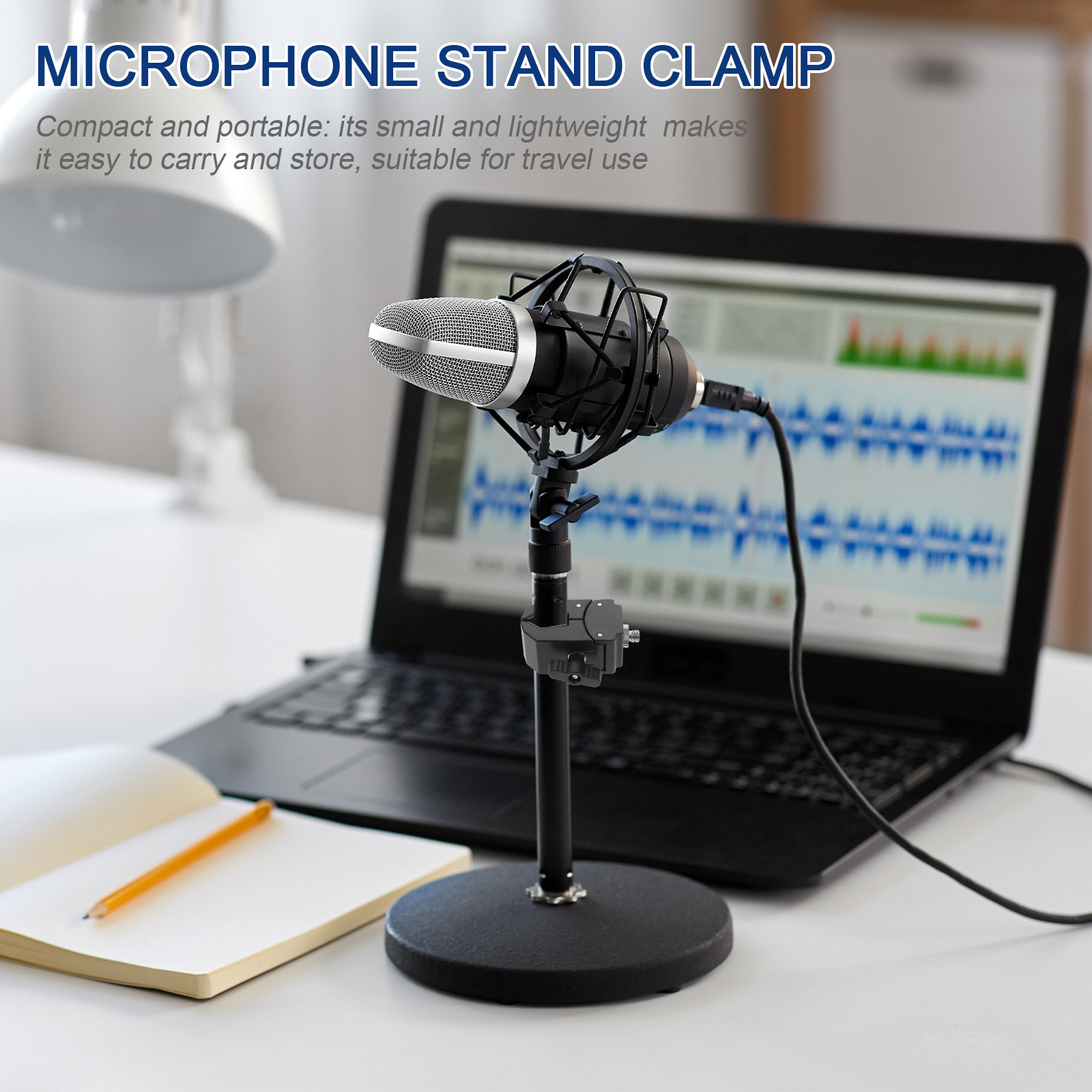 Desk Setup With Mic - Suporte de Microfone Reforçado com Braçadeira