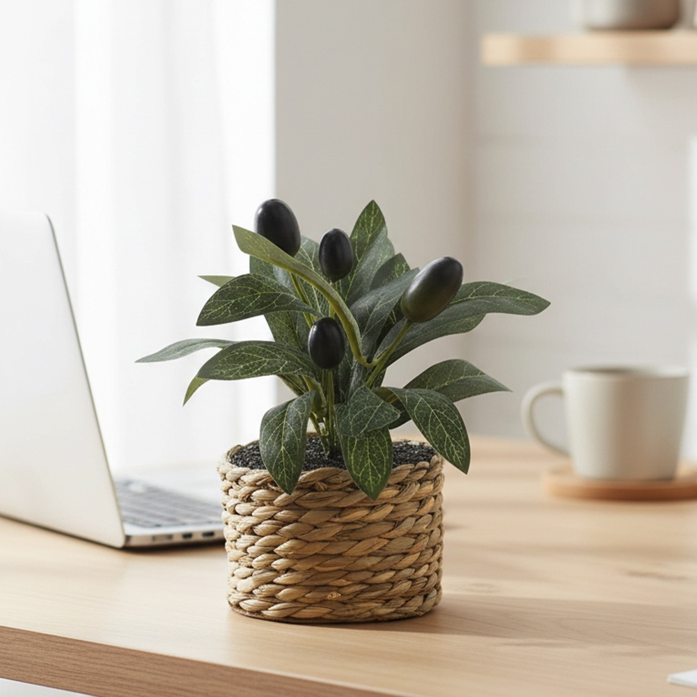 Desk Setup Equipment - Plantas Artificiais, Oliveira de Plástico, Plantas