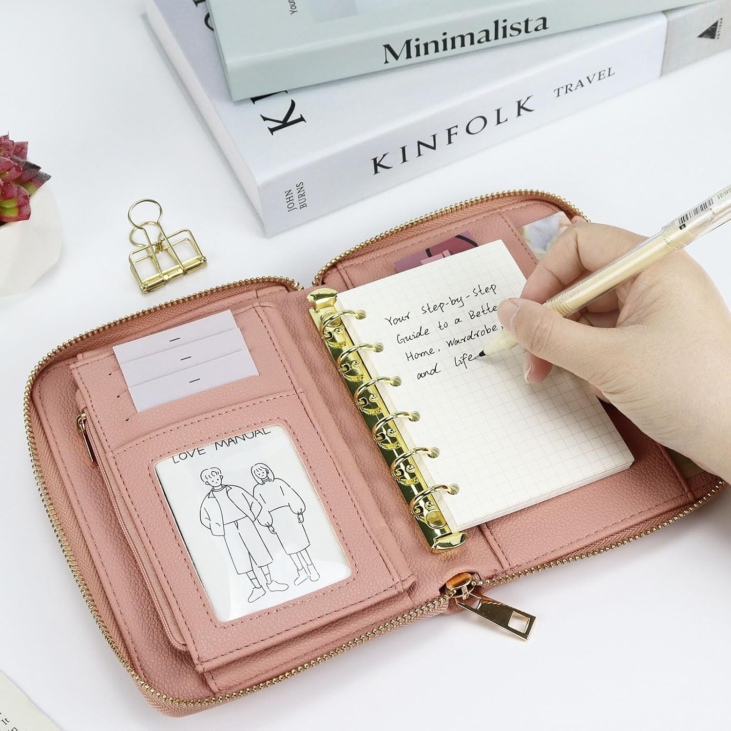 Pasta de orçamento de couro a7 - Ring Binder Box avaliação e preço