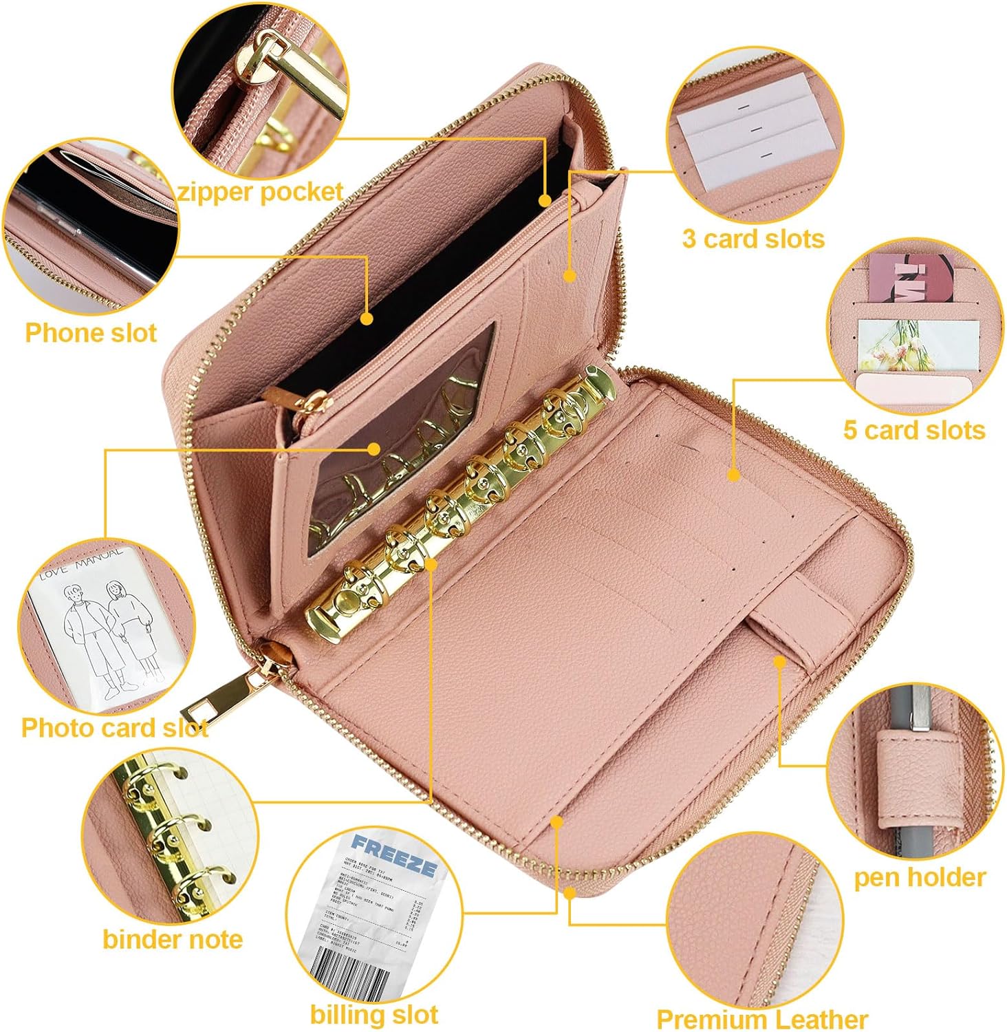 Pasta de orçamento de couro a7 - Ring Binder Box avaliação e preço