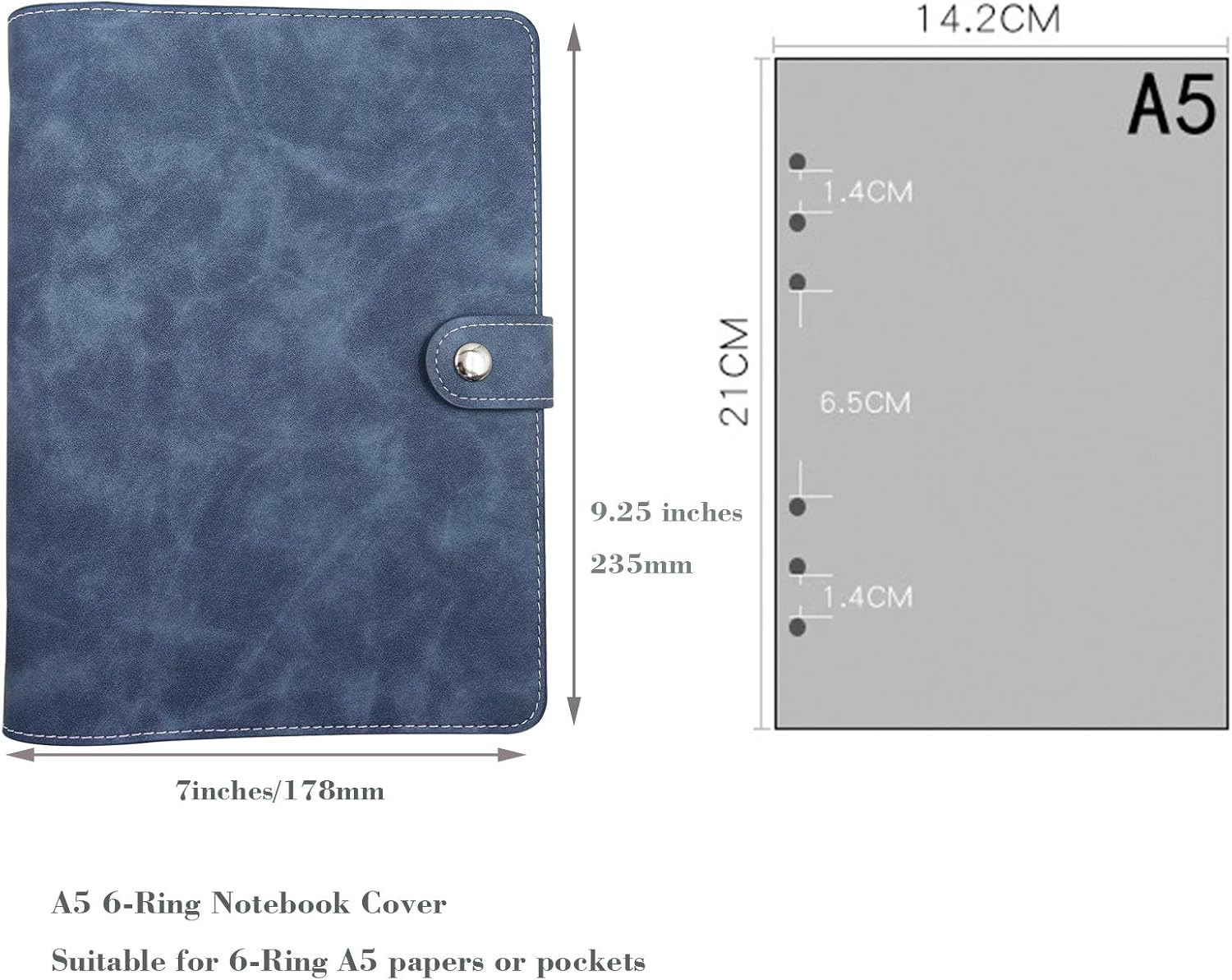 Pasta de caderno de couro PU m - Ring Binder Box avaliação e preço